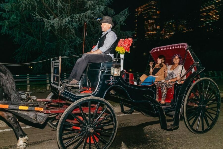 NYC MOONLIGHT HORSE CARRIAGE RIDE through Central Park - Central Park Zoo, Balto, and the Loeb Boathouse moment